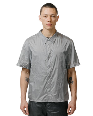 Amomento Nylon Short Sleeve Shirts Blue Grey model front