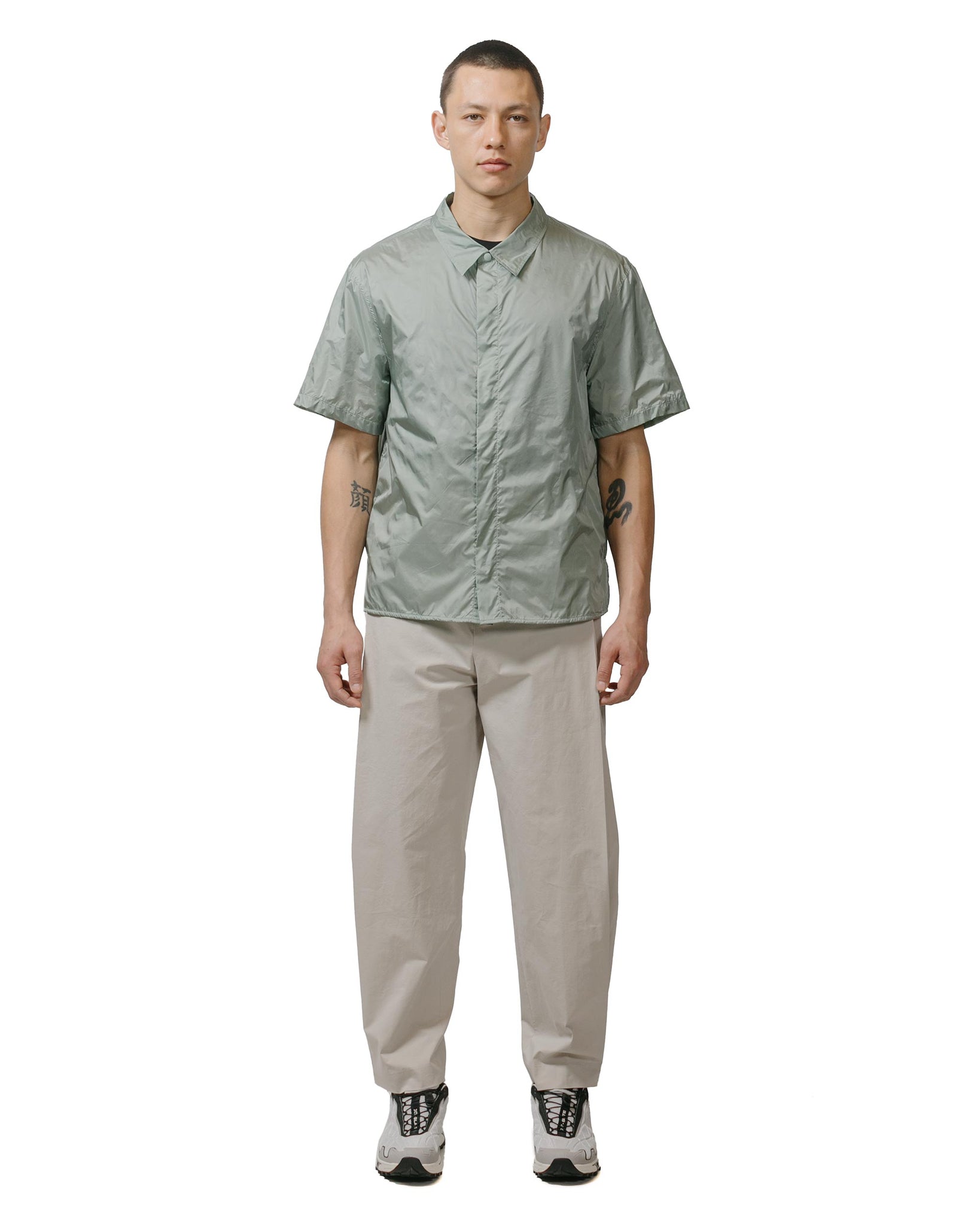 Amomento Nylon Short Sleeve Shirts Mint model full
