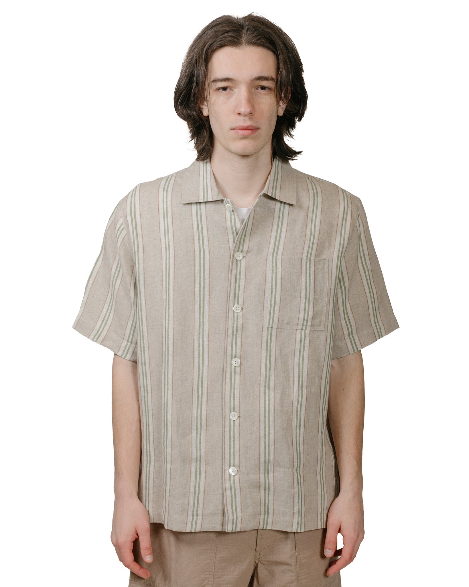 Another Aspect Another Shirt 2.0 Green Stripe model front