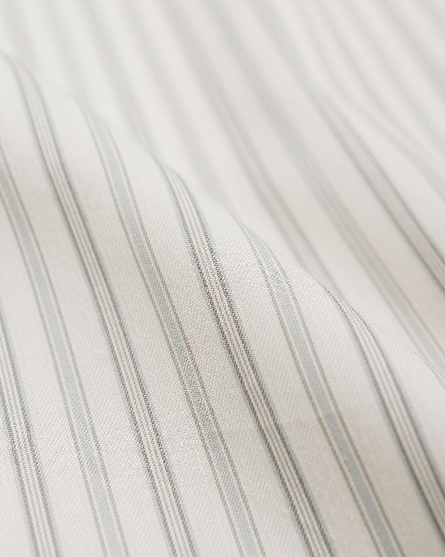Auralee Cotton Silk Stripe Shirt Light Gray Stripe