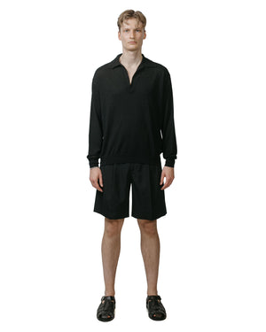 Auralee Light Wool Max Gabardine Shorts Top Black model full