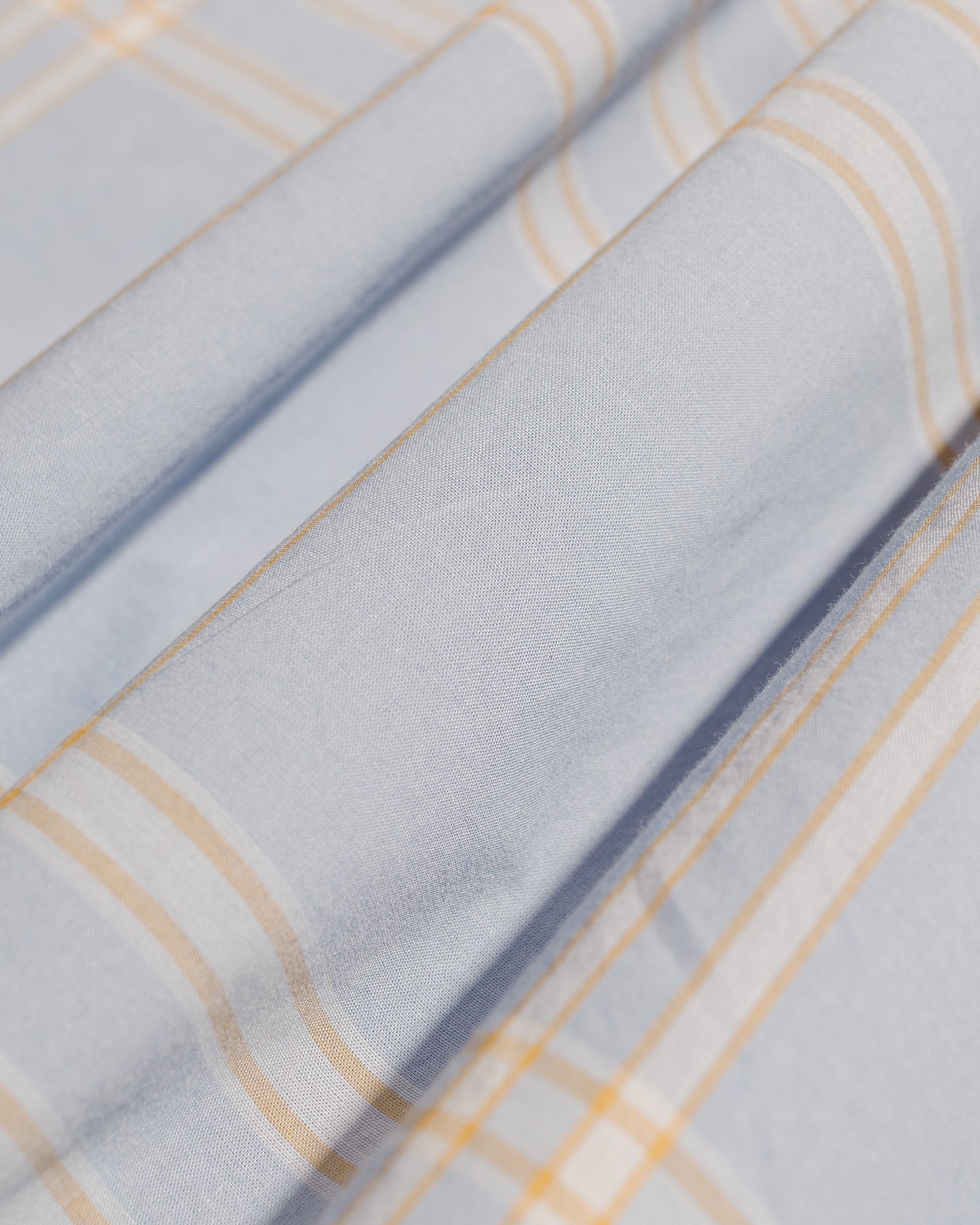 Auralee Washed Finx Typewriter Check P/O Shirt Light Blue Check