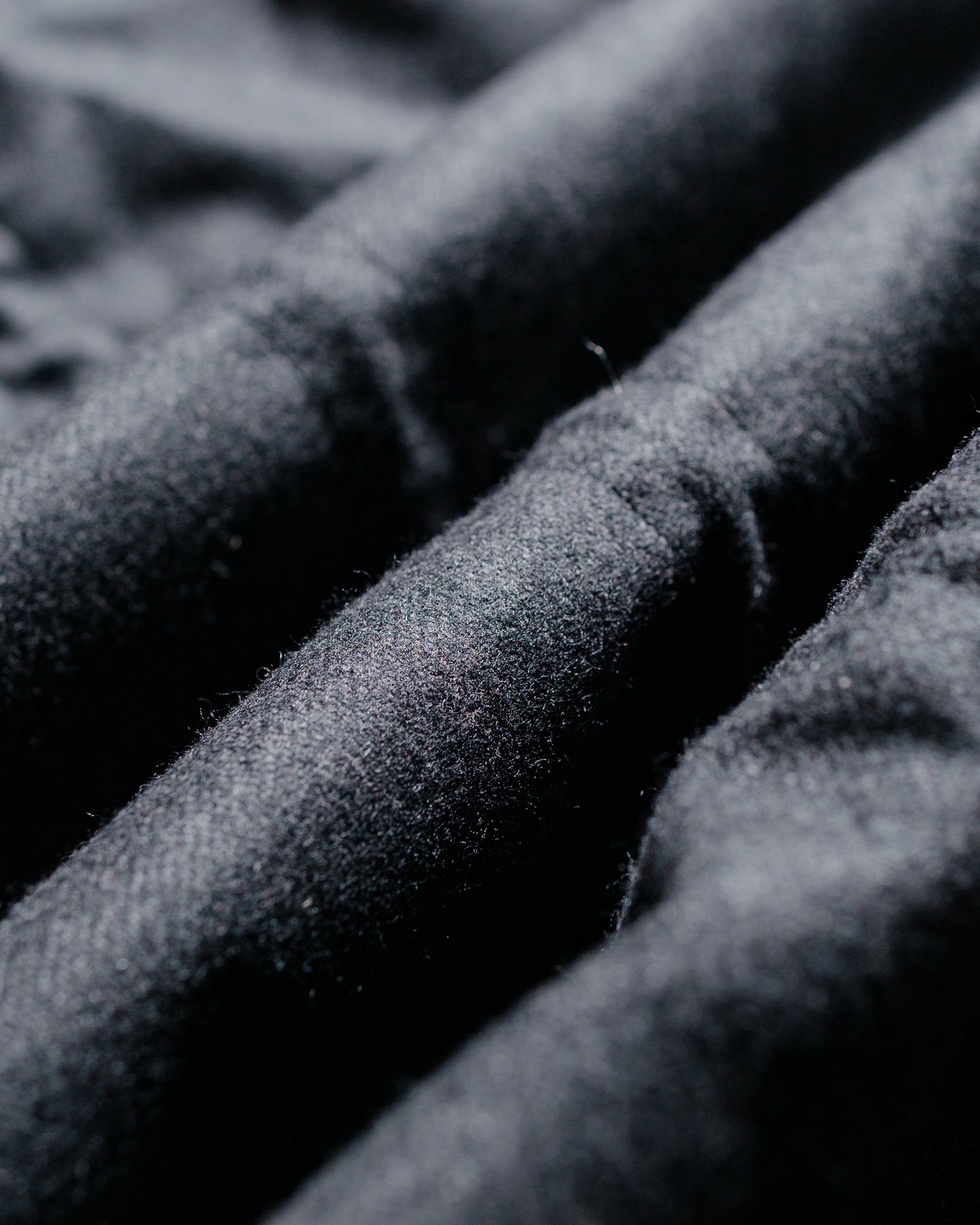 Auralee Wool Fulling Flannel Padded Over Blouson Top Charcoal