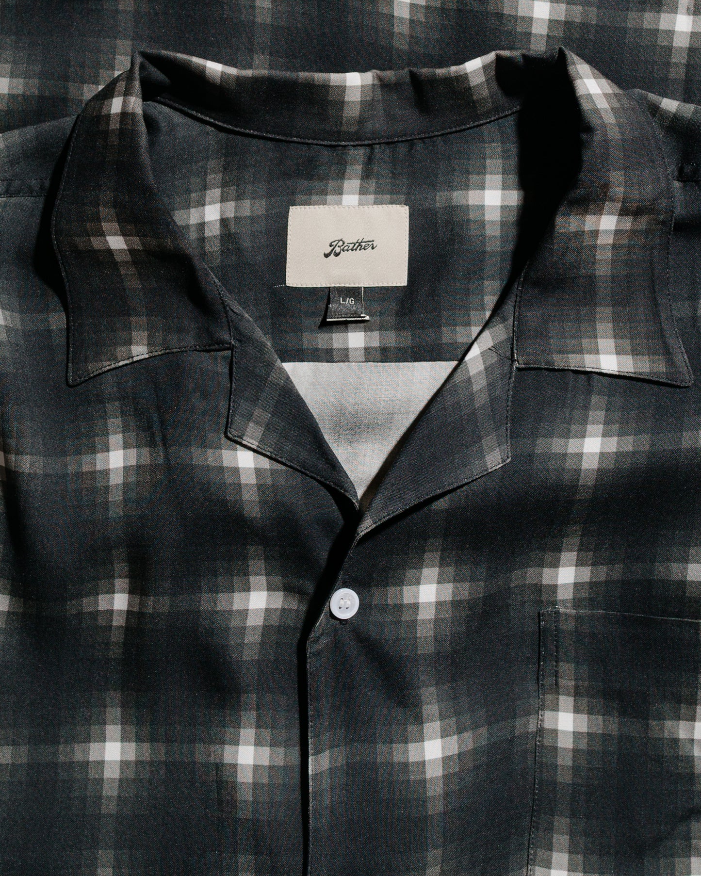 Bather Onyx Digi Plaid Camp Shirt