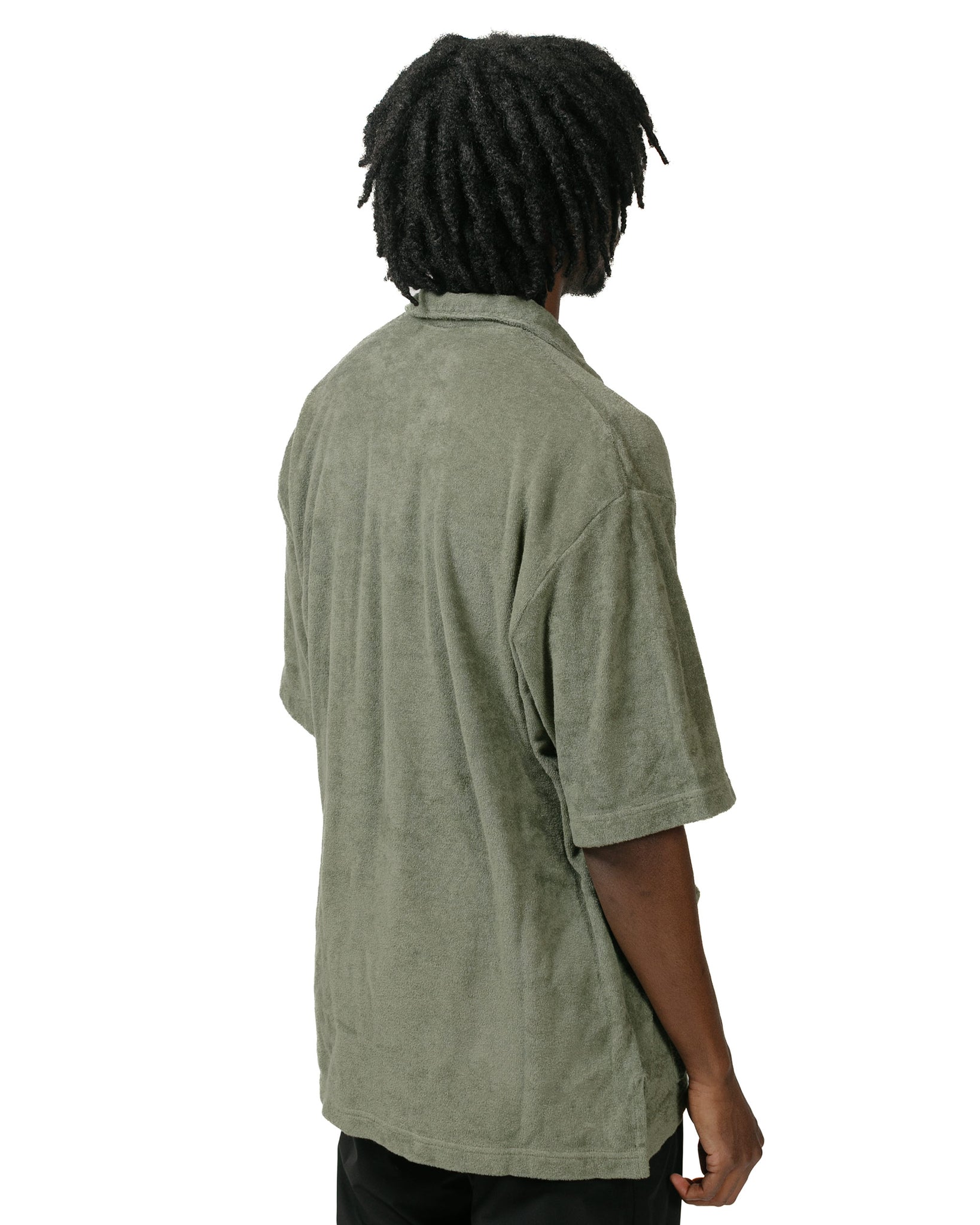Battenwear Lounge Shirt Olive model back