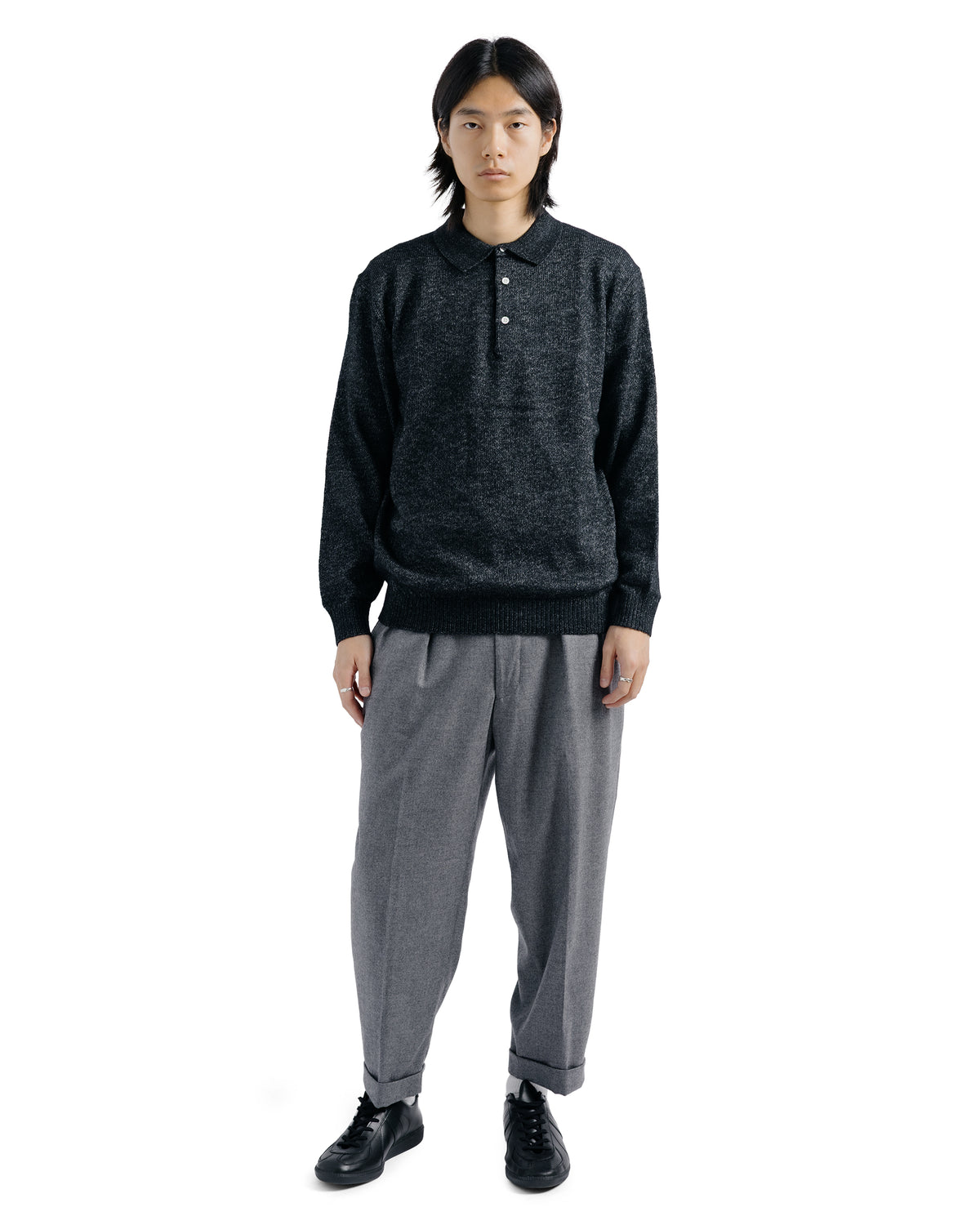 Beams Plus 2Pleats Flannel Grey