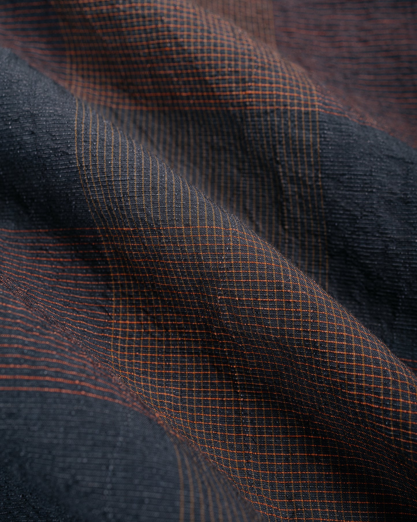 Beams Plus B.D. Classic Fit Cotton Linen Cord Check Navy/Pink