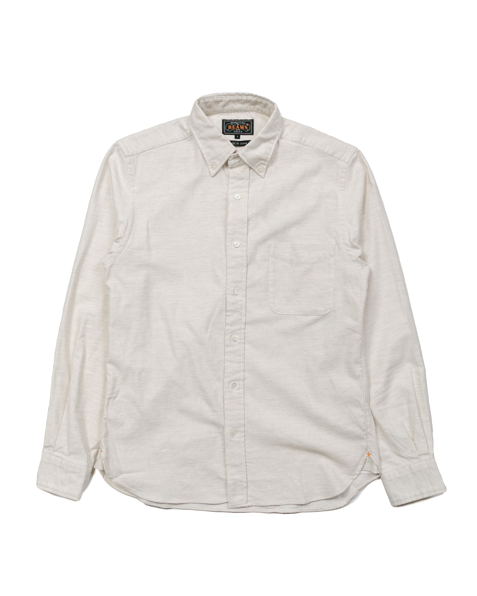Beams Plus B.D. Flannel Solid Off White