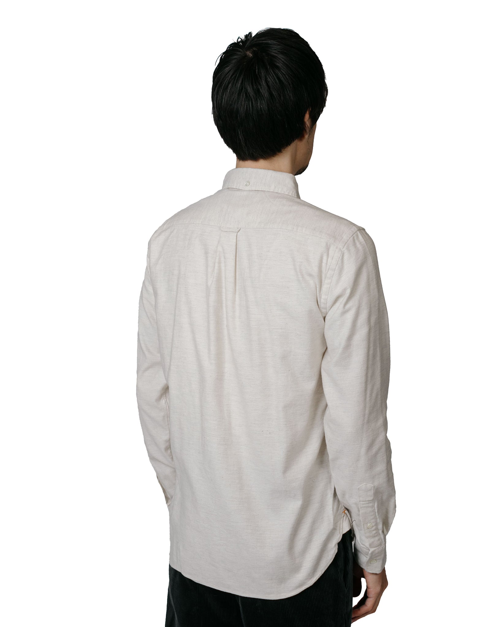 Beams Plus B.D. Flannel Solid Off White model back