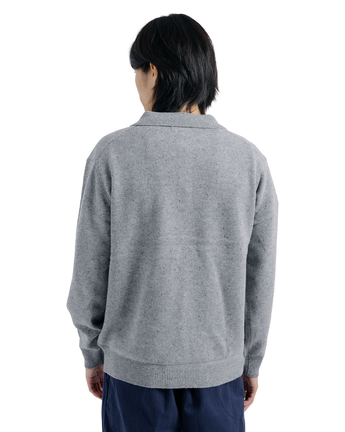 Beams Plus Knit Polo Nep 9G Ice Blue