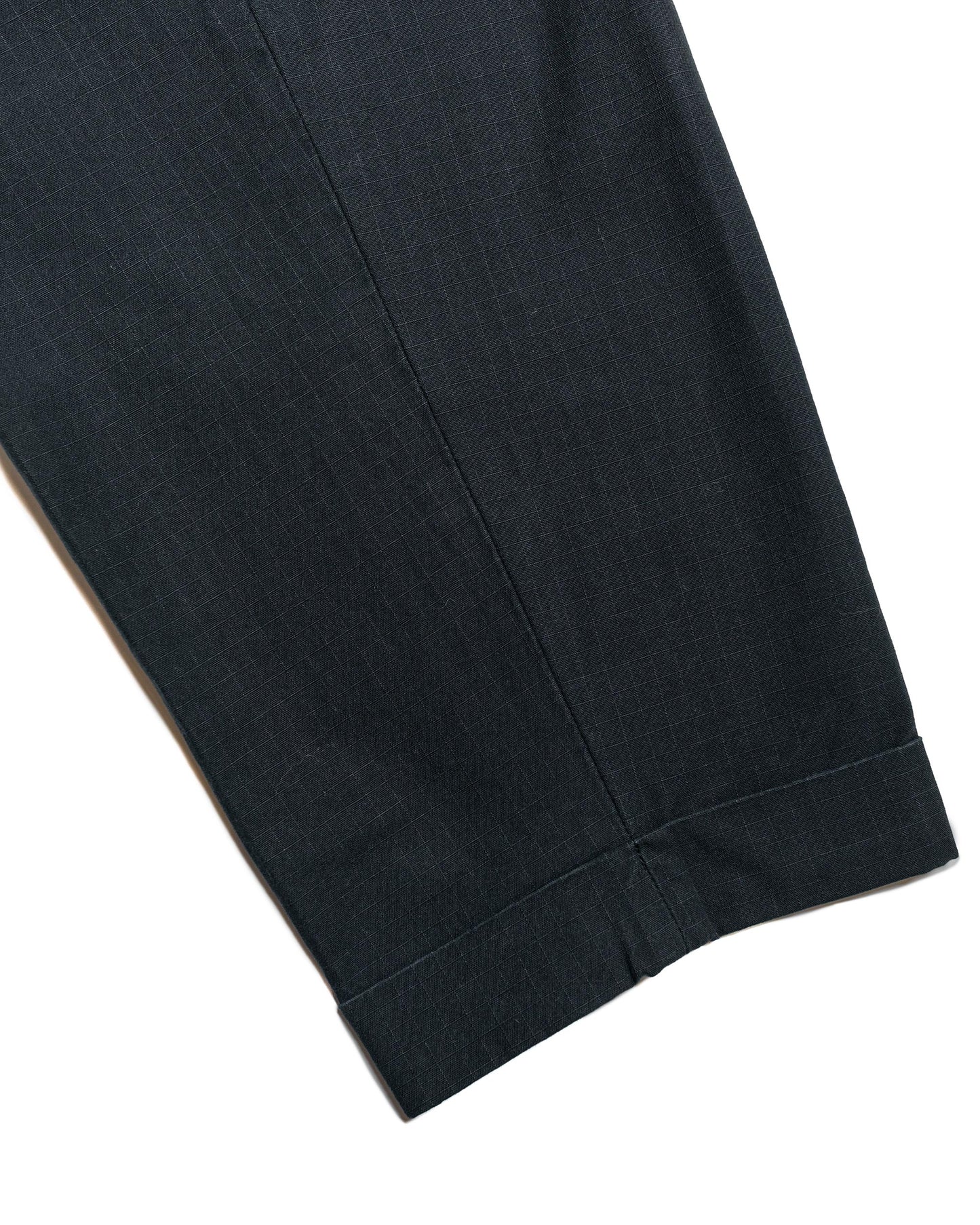 Beams Plus Lost & Found 2Pleats Cotton Ripstop Black inseam