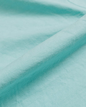 Beams Plus Open Collar Cotton Linen Panama Garment Dye Mint Green fabric