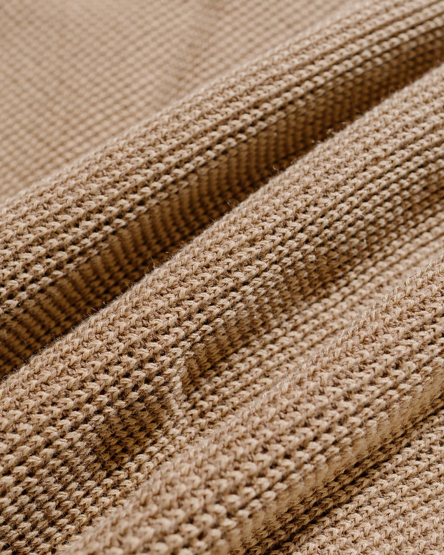 Beams Plus Zip Knit Polo Beige