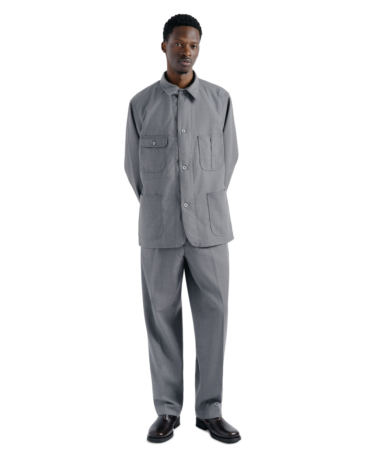 Cohérence Nicolas Rover Wool Twill Grey Nailhead