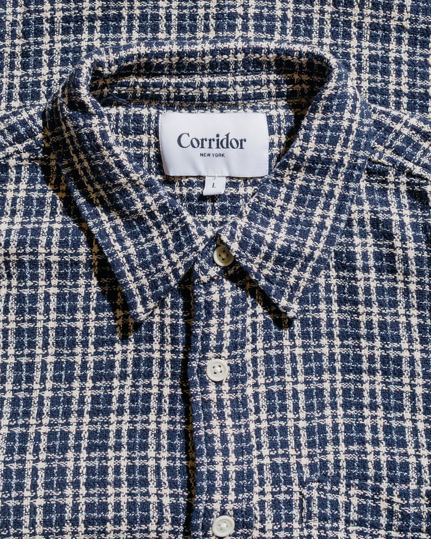 Corridor Reverse Tweed Snow Check Blue