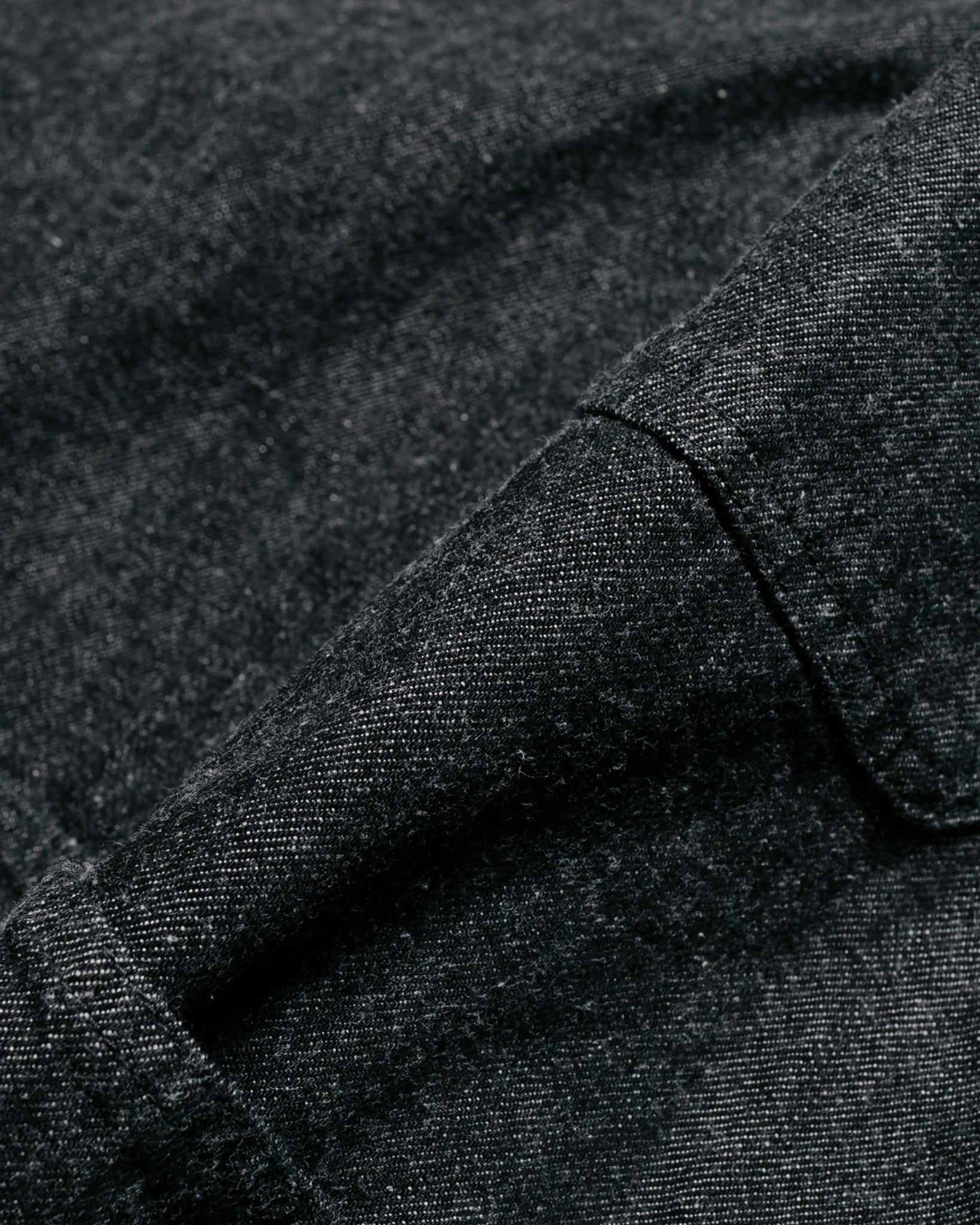 Danton 11oz Denim Collarless Jacket Black fabric