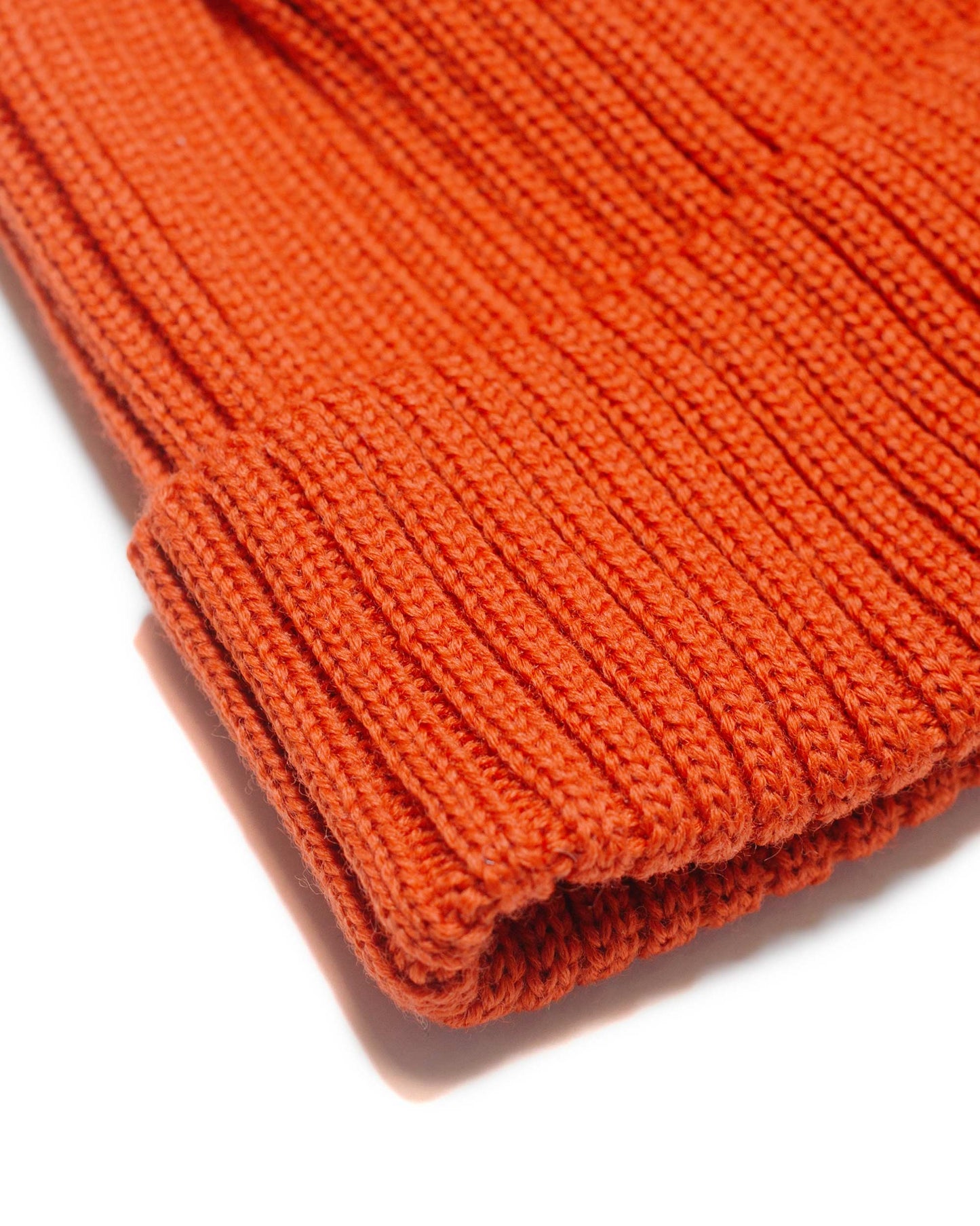 Danton Wool Rib Knit Beanie Apricot fabric