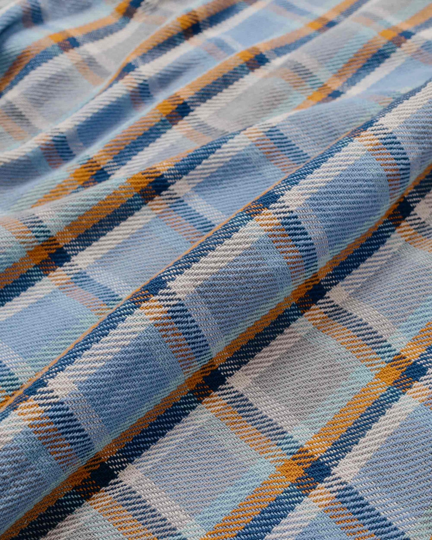 Engineered Garments BA Shirt Jacket Blue Cotton Heavy Twill Plaid Fabric