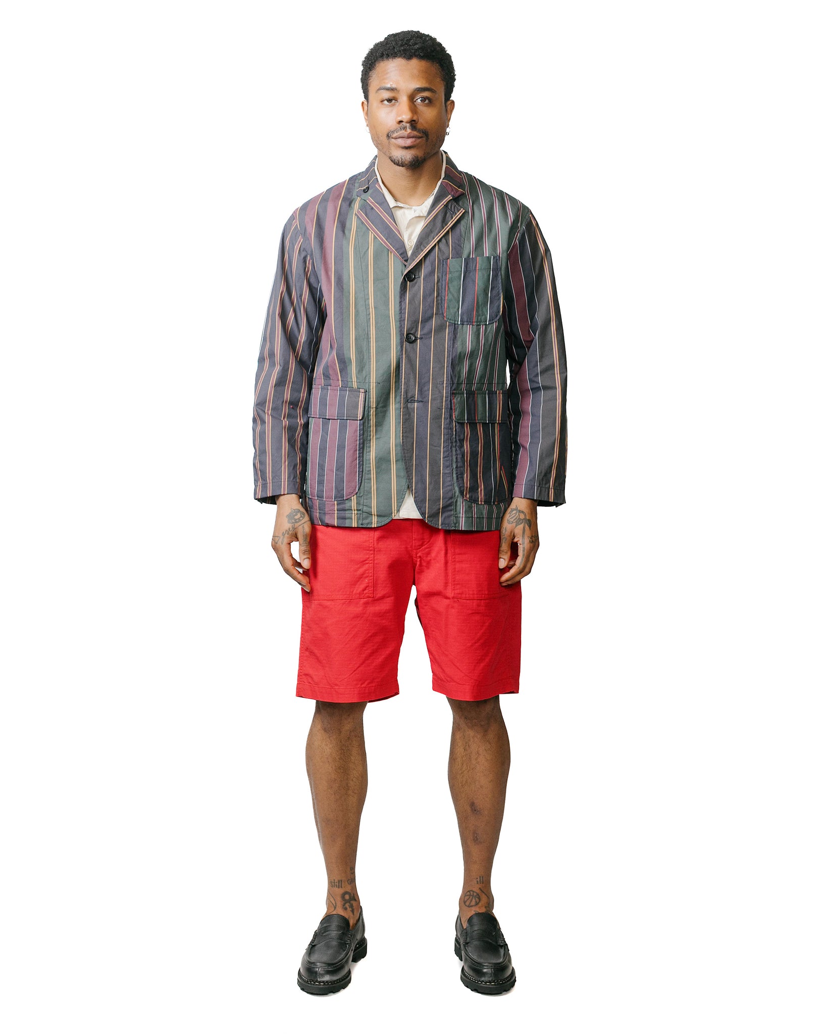 Engineered Garments Fatigue Short Red Cotton Ripstop model full