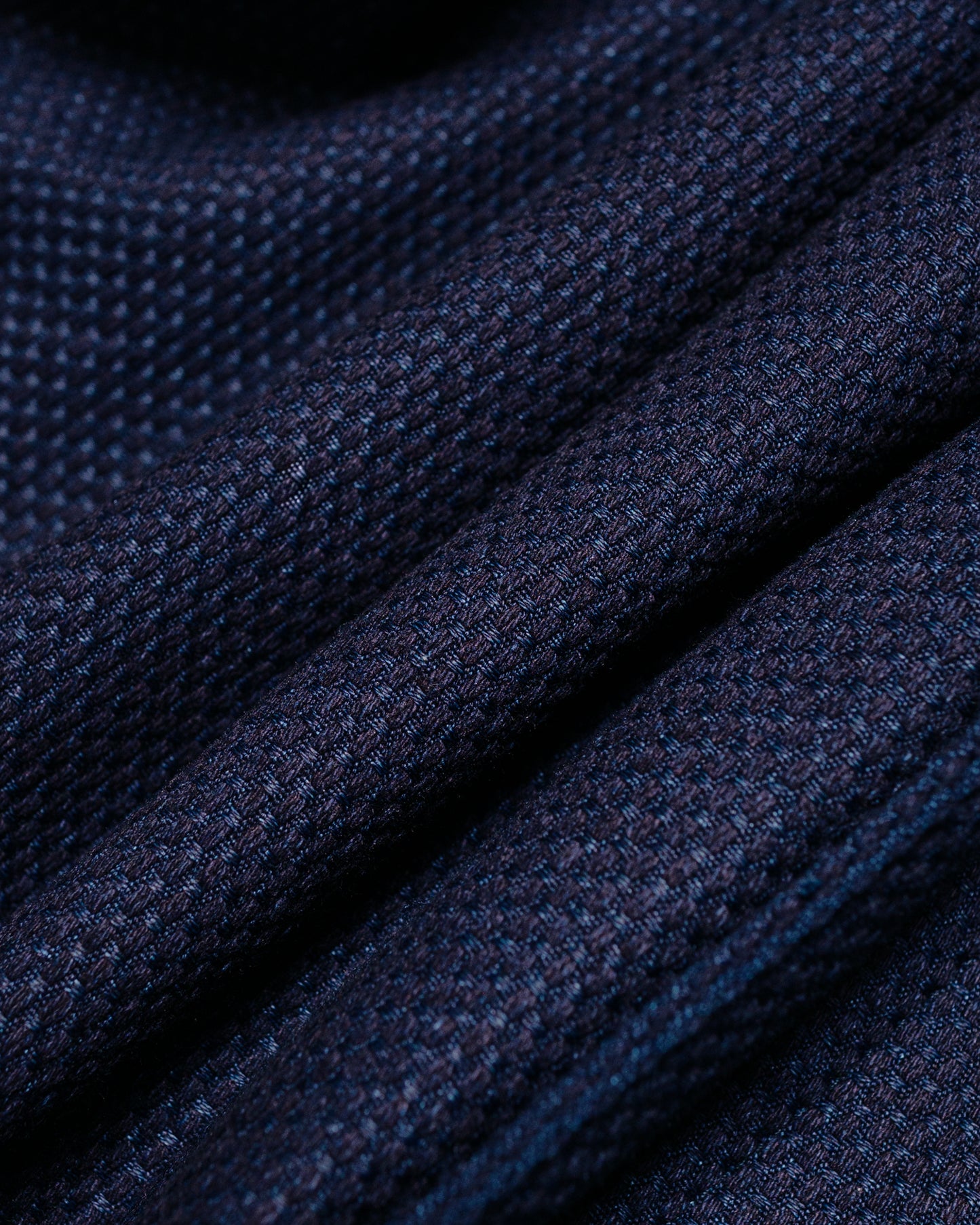 Engineered Garments Workaday Shop Coat Dark Navy Cotton Heavy Basketweave fabric