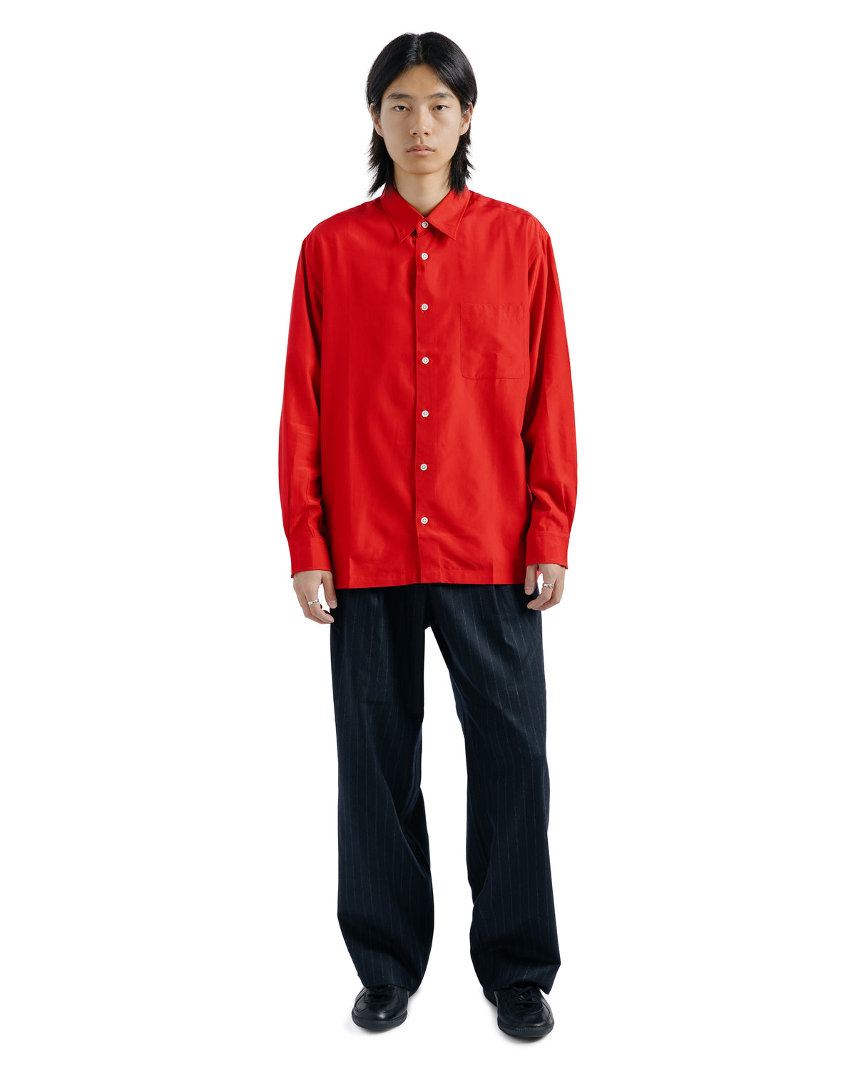 Ernie Palo Silk Nidom Square Shirt Red