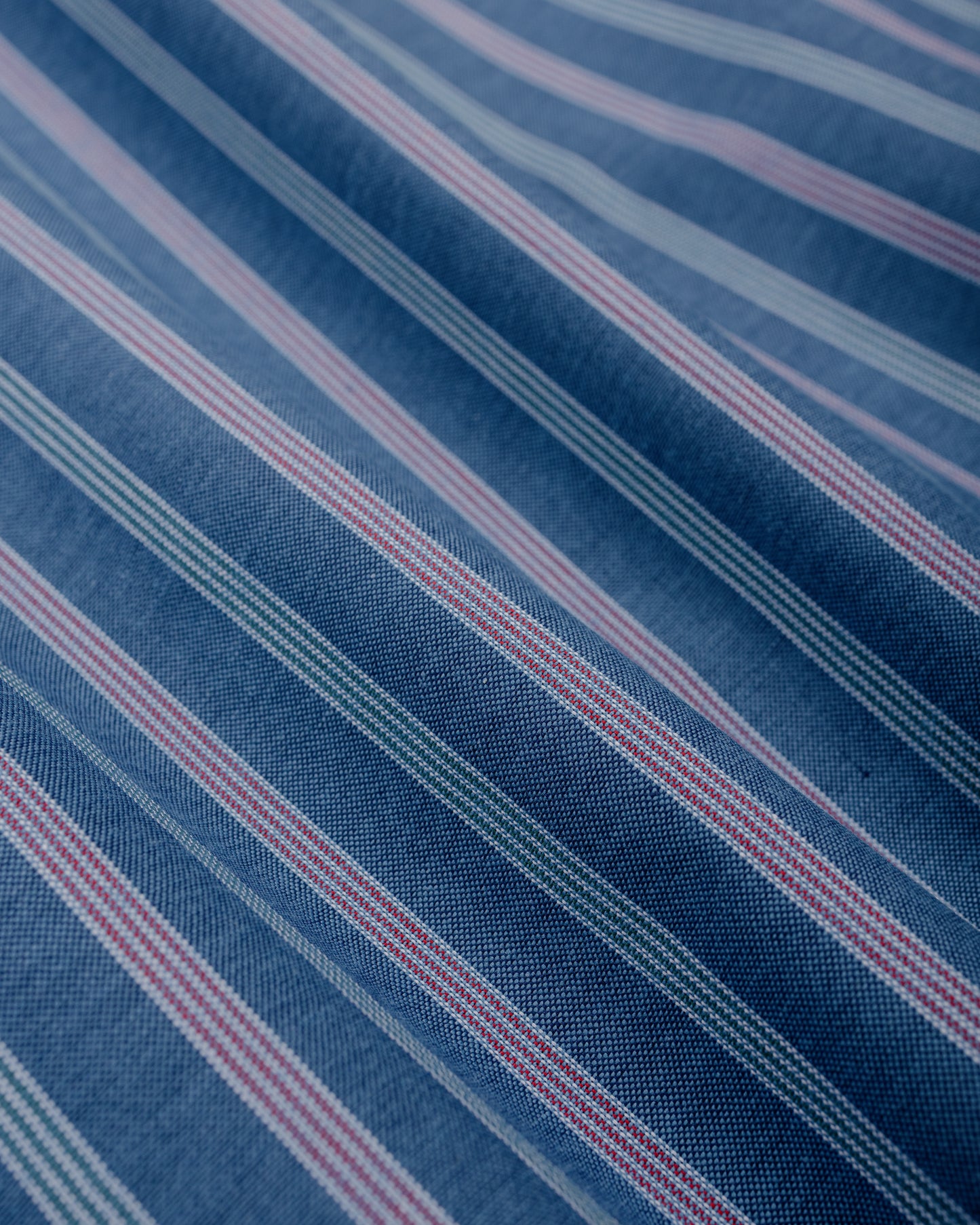 Randy's Garments 3-Pocket Work Shirt Cotton Stripe Jacquard Oxford Cloth Blue