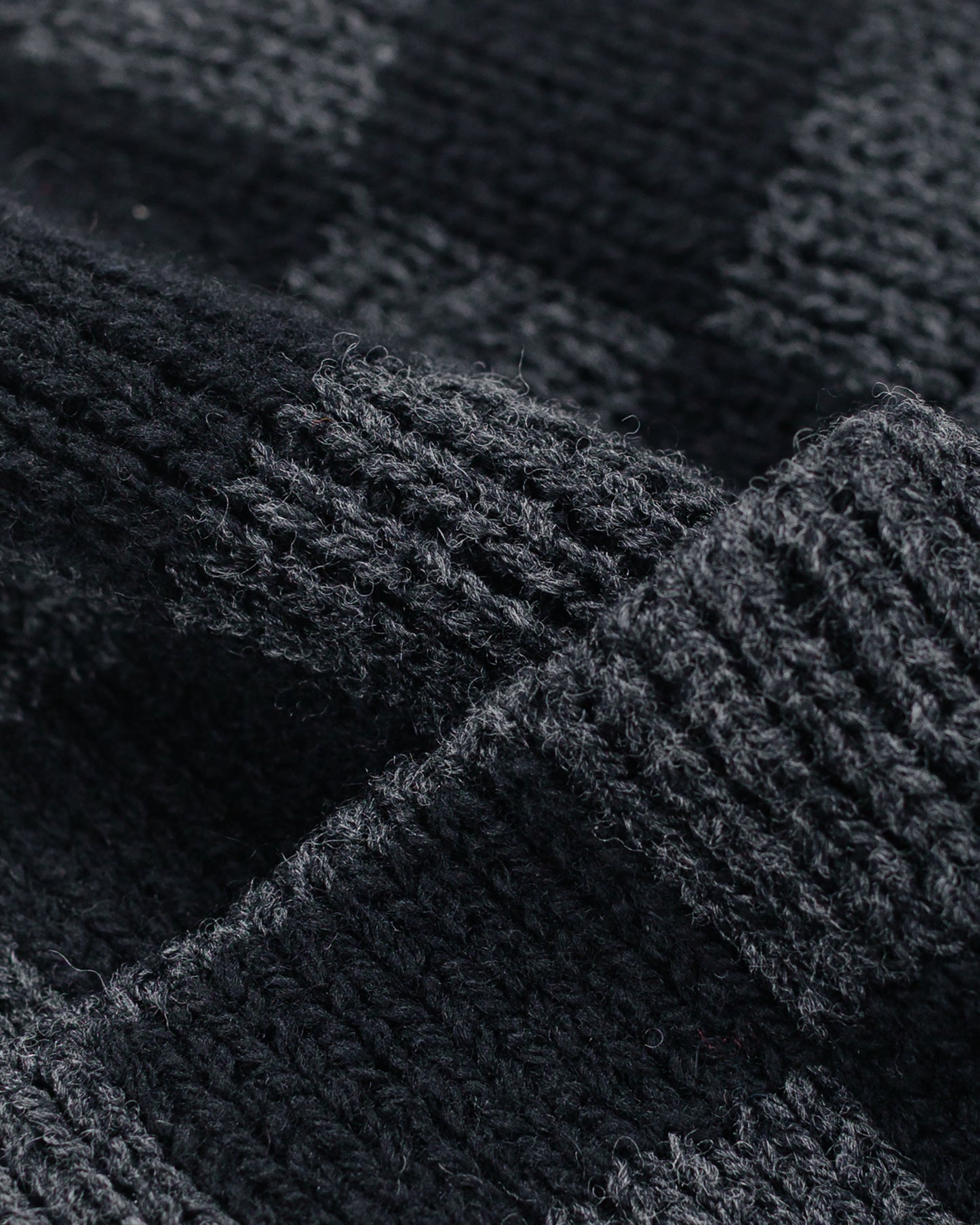 Found Feather Checker Beanie Italian Donegal Wool Black