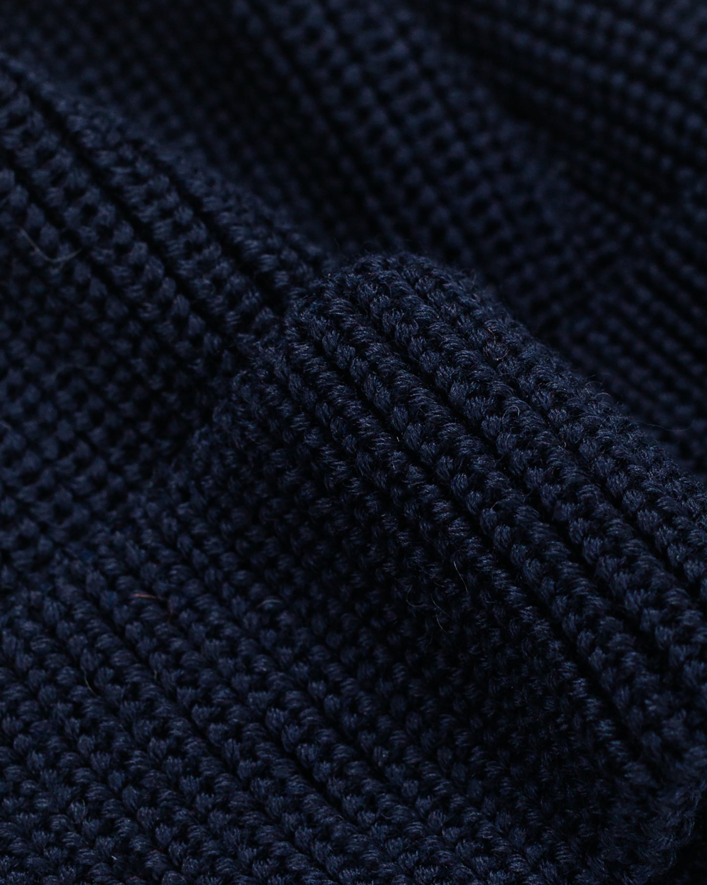 Found Feather Knit Watch Cap Italian Merino Wool Navy