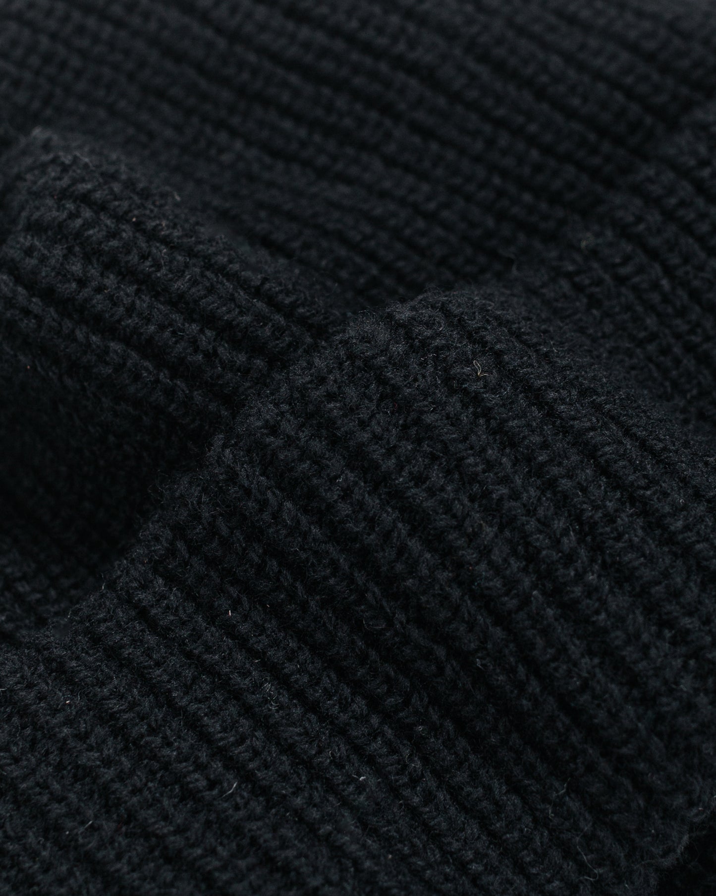 Found Feather Oversized Watch Cap Italian Merino Wool Black