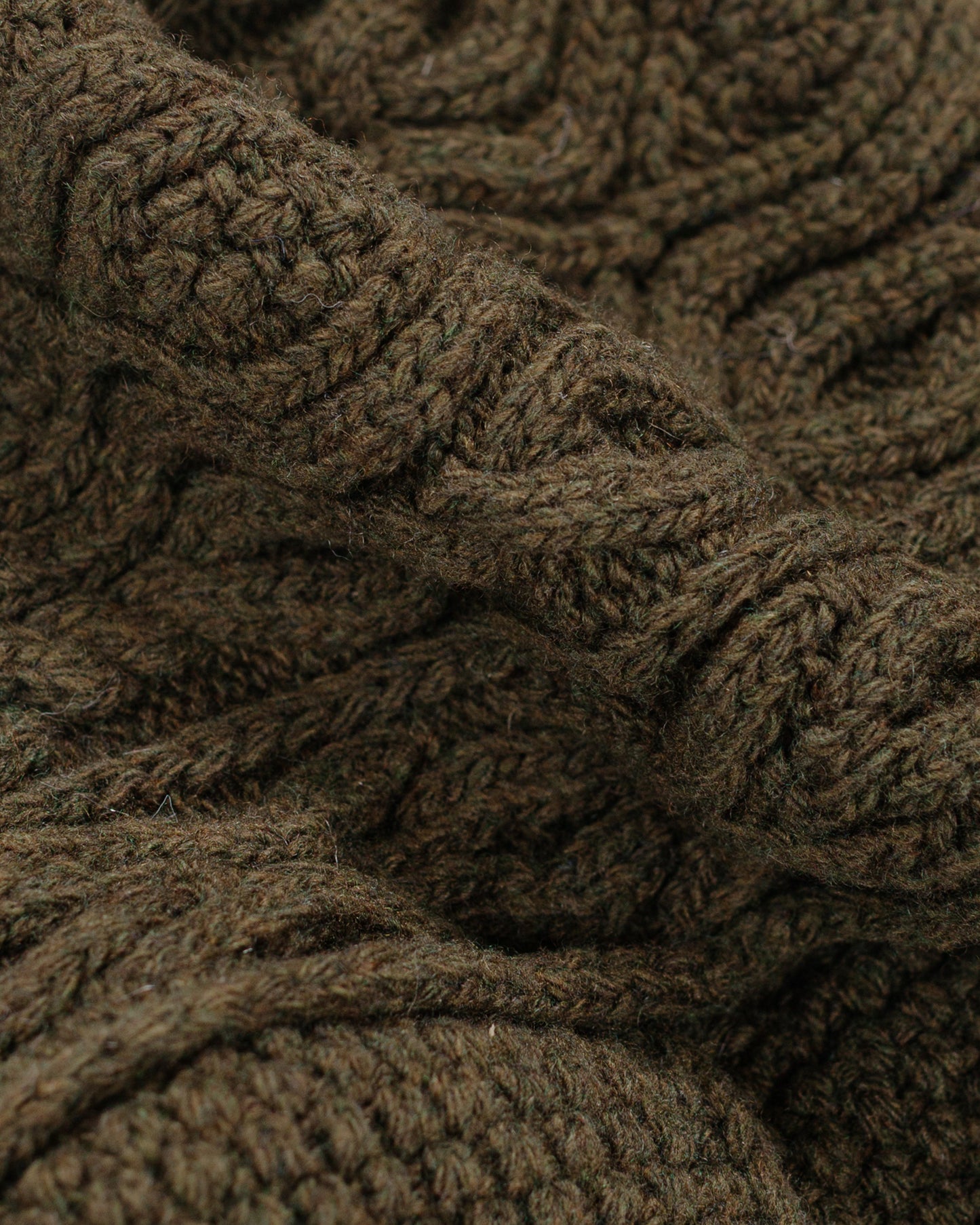 Found Feather Pom Pom Beanie Lambswool Olive