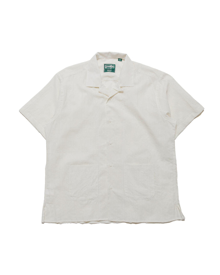 Gitman Vintage Bros. Cream Cotton/Linen Yarn-Dyed Dobby Beach Shirt
