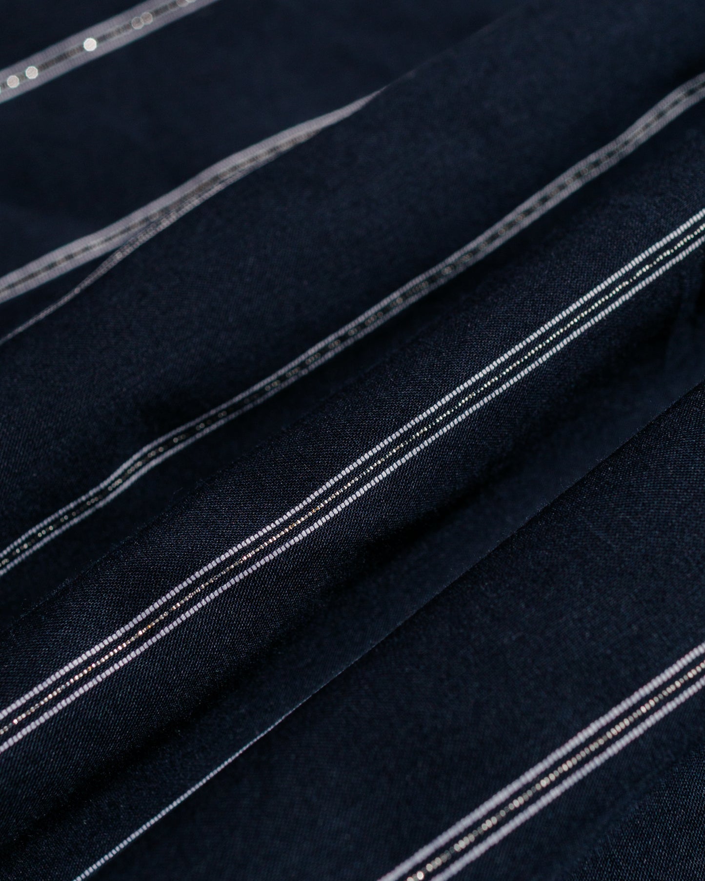 Gitman Vintage Bros. Navy Metallic Stripe Voile Camp Shirt