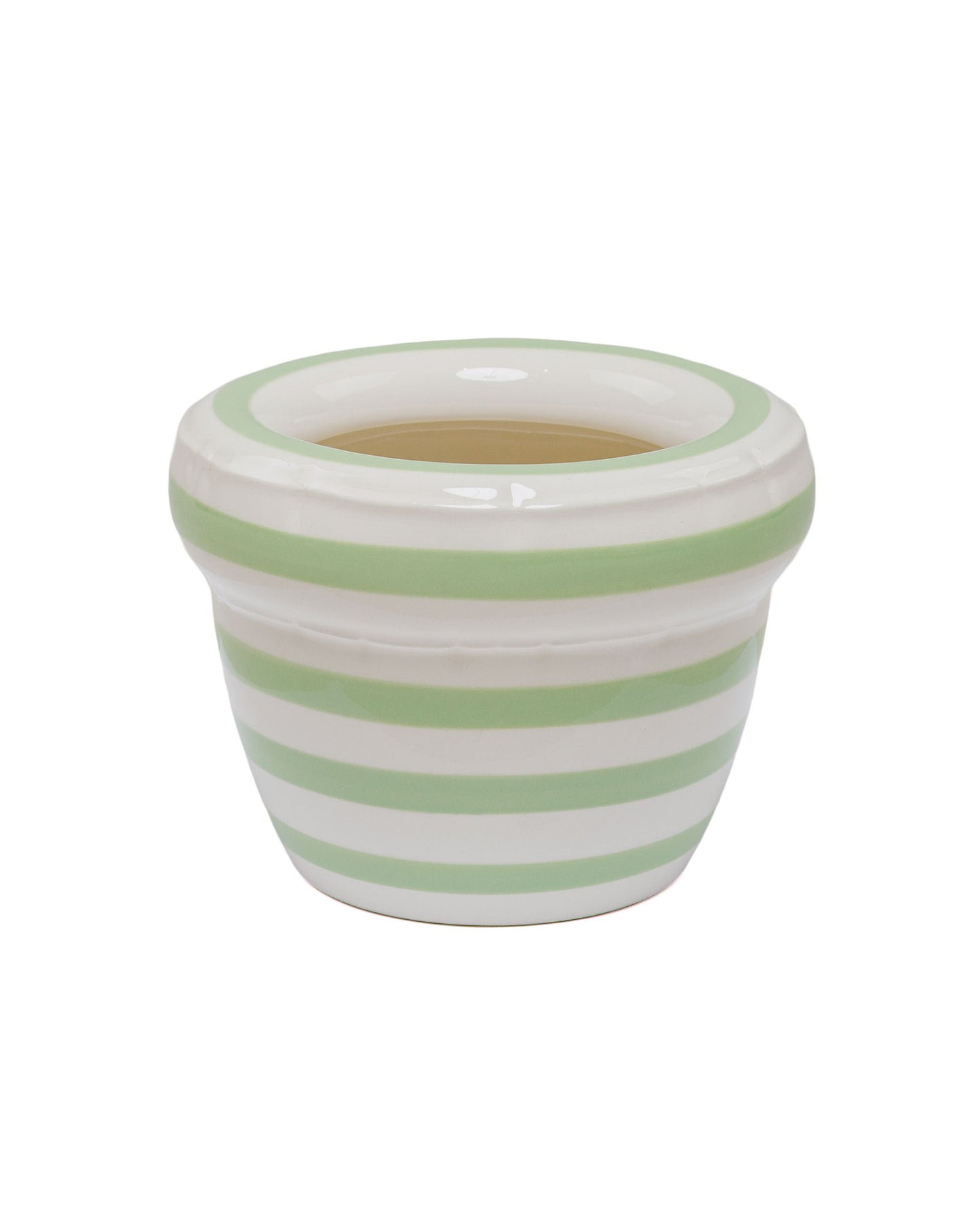 Home Studyo Small Planter 'Louis' Stripes Pistache Gloss