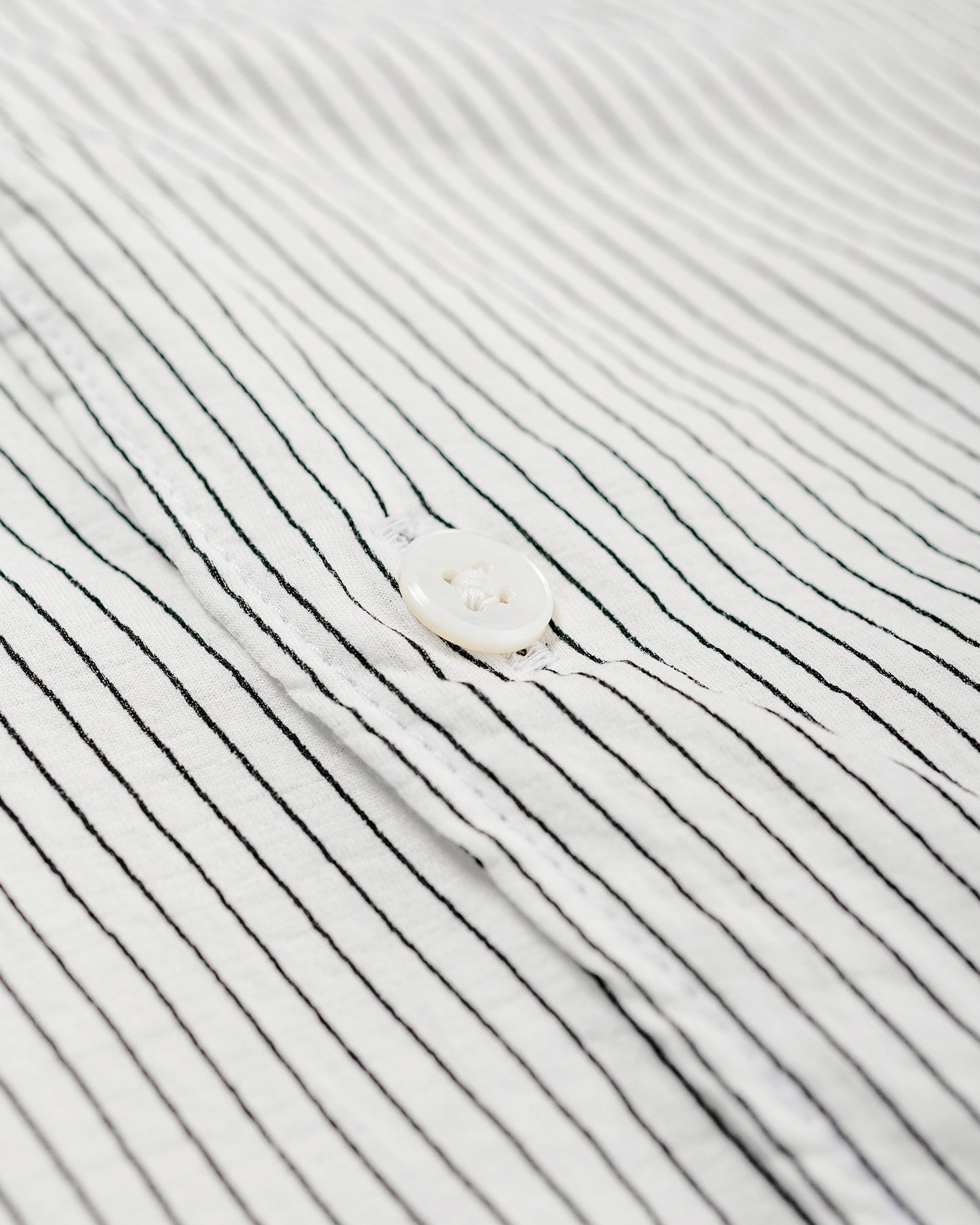 KANEMASA PHIL 46G Stripe Artisan Shirt White Black Dye