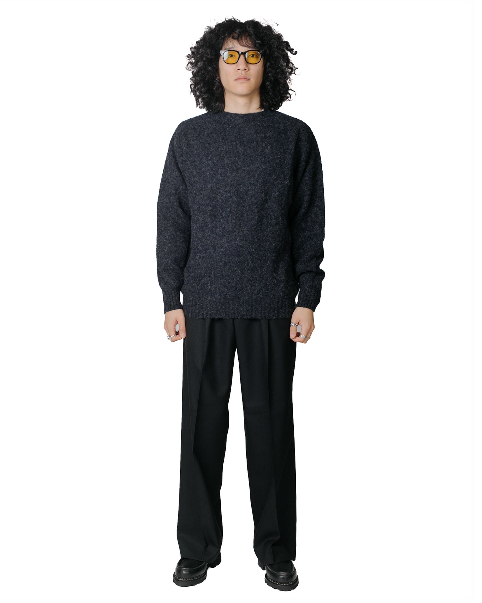 Lost & Found Shaggy Sweater Midnight Model Full