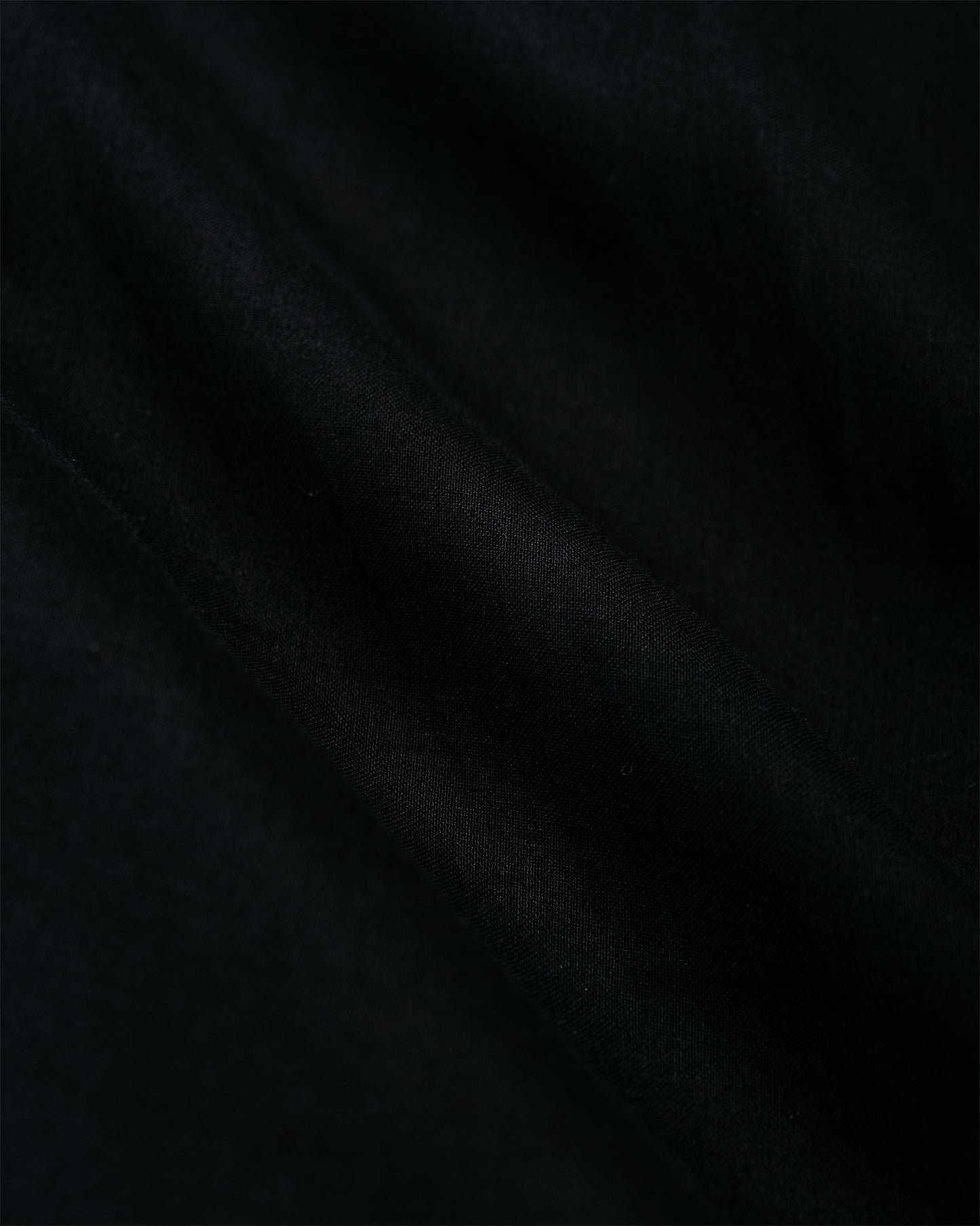 MARKAWARE Italian Open Collar Shirt Organic Cotton 90/1 Lawn Black