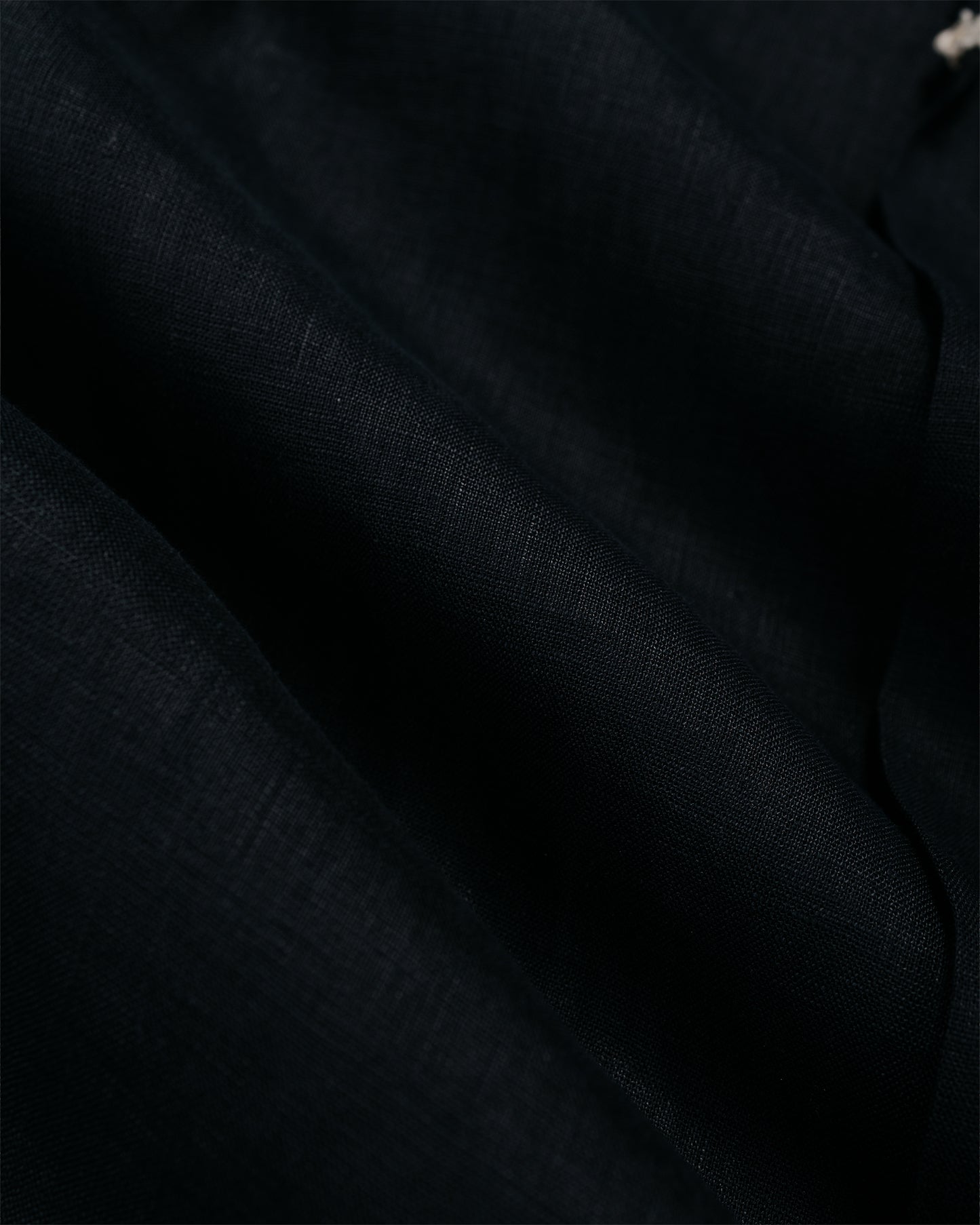 MARKAWARE Open Collar Shirt Hemp Shirting Black