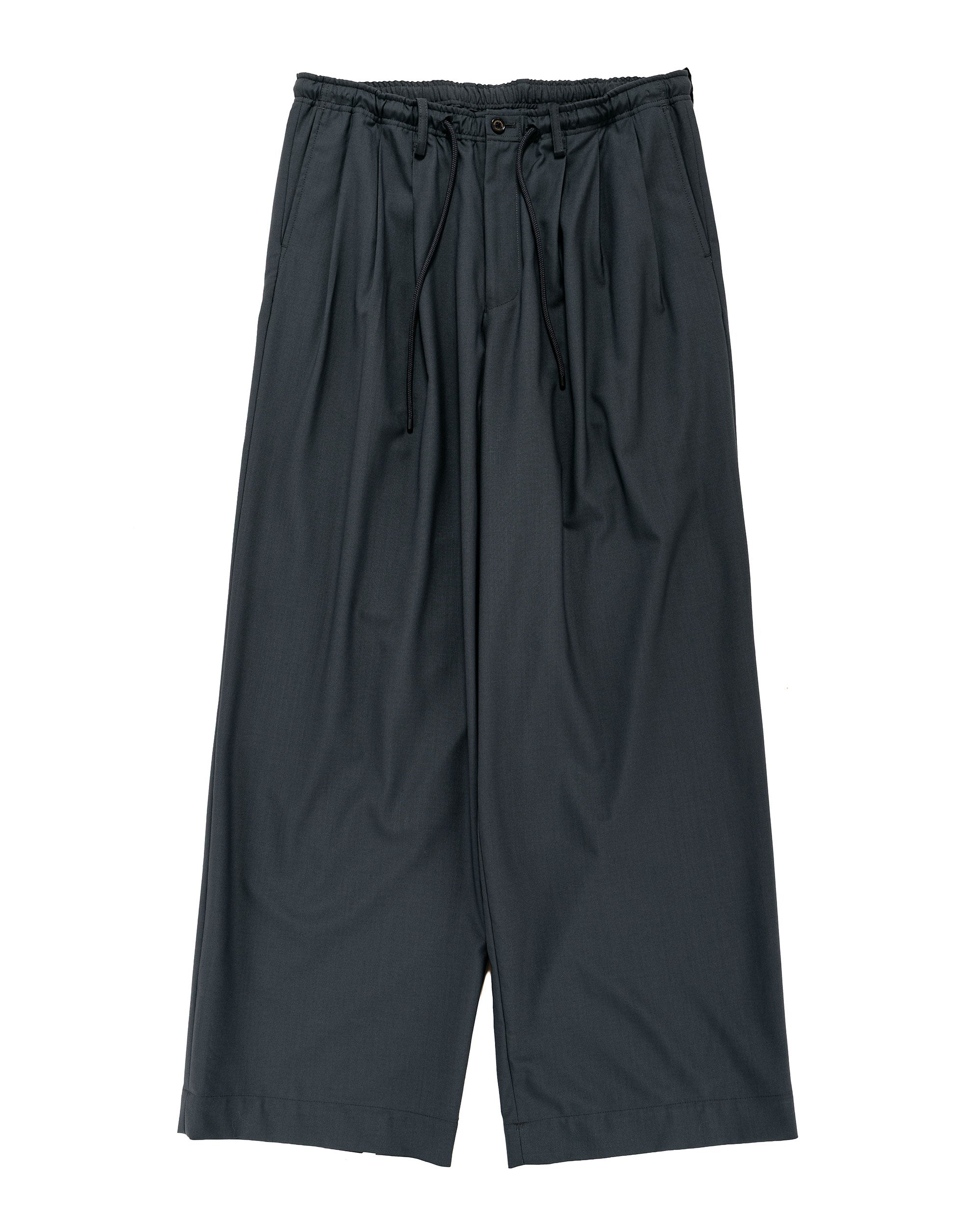 MARKAWARE Triple Pleated Easy Trousers Organic Wool 2/80 Tropical Char