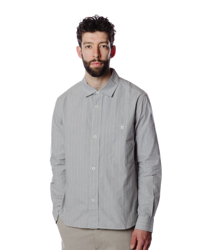 MHL Overall Shirt PJ Stripe Cotton Grey/Black