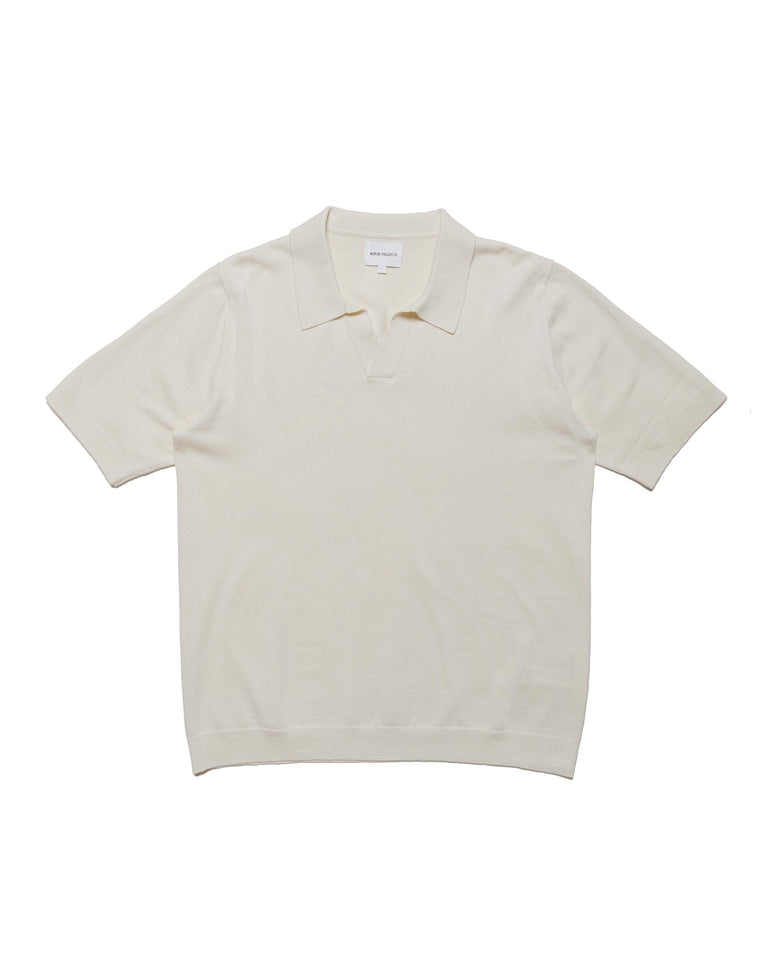 Norse Projects Leif Cotton Linen Polo Kit White