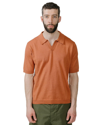 Norse Projects Leif Cotton Linen Polo Red Clay