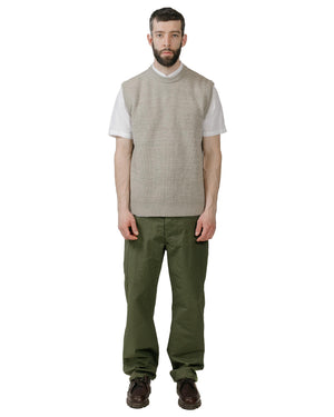 Norse Projects Manfred Wool Cotton Rib Vest Sediment Green model full