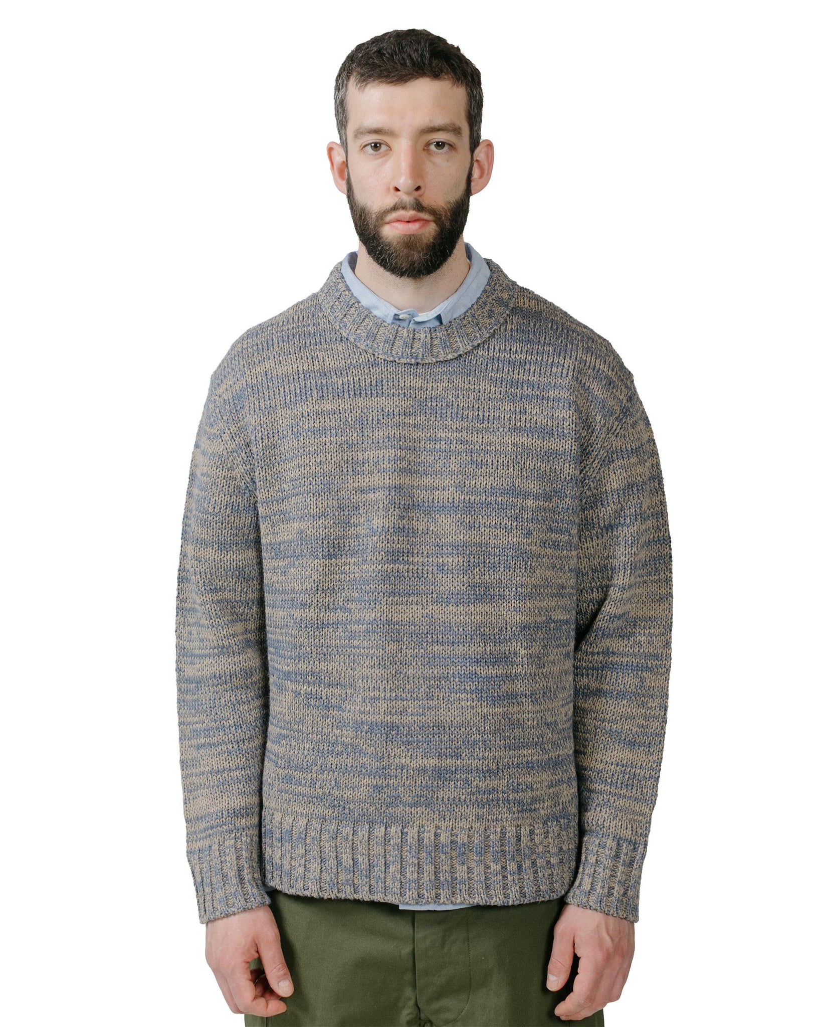 Norse Projects Rasmus Cotton Mouline Sweater Clay model front