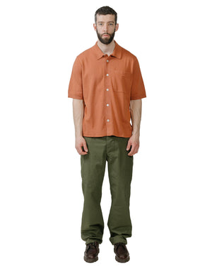 Norse Projects Rollo Cotton Linen SS Shirt Red Clay model full