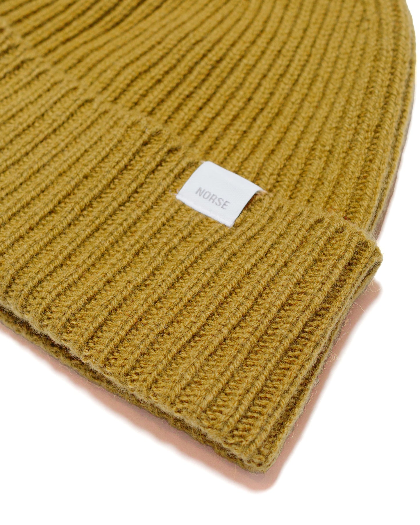 Norse Projects Standard Merino Lambswool Beanie Sitka Green fabric