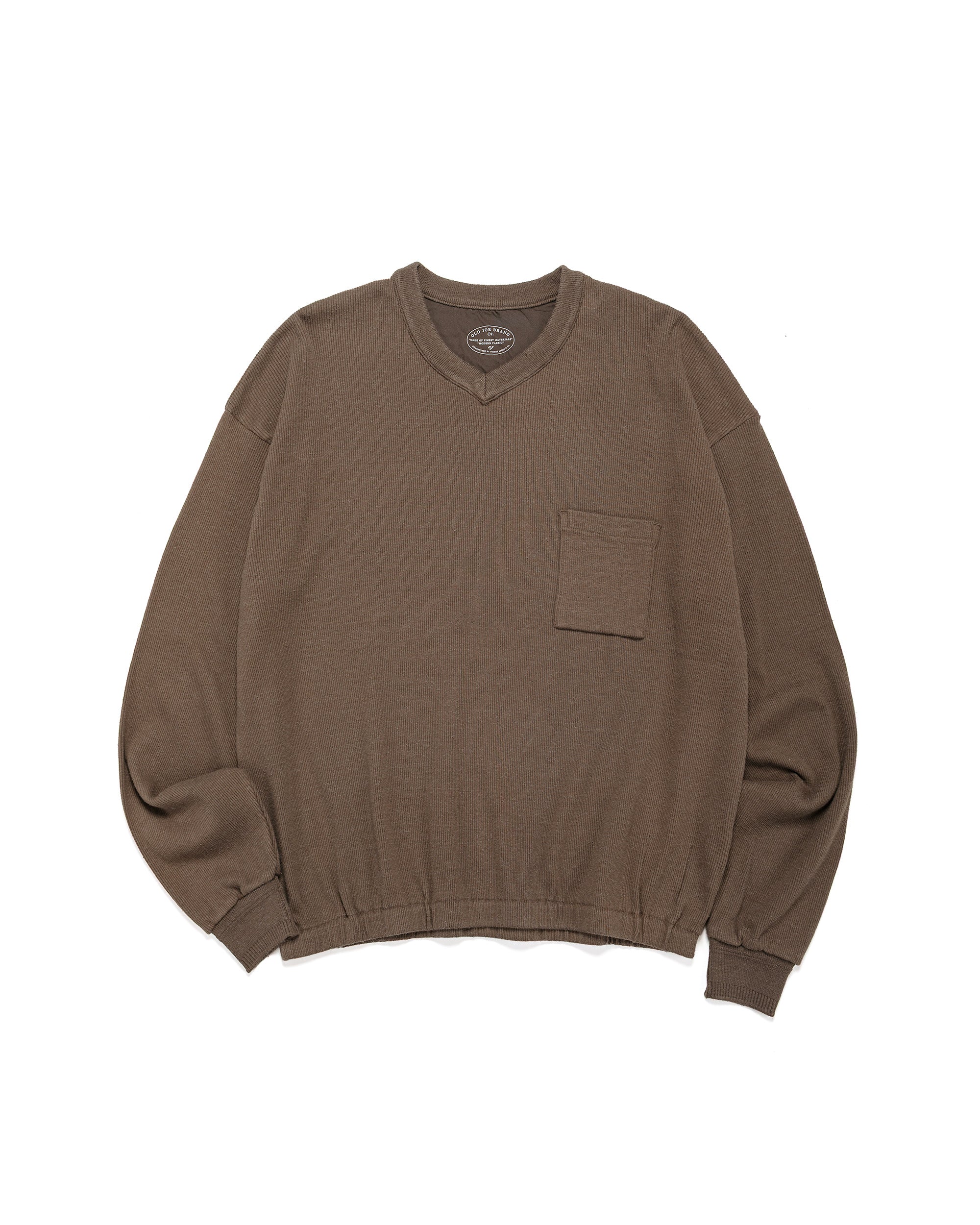 トップス old joe V-NECK SILK NEP RIBED TOPS Old Joe V-Neck Silk Nep Ribed Tops Bark