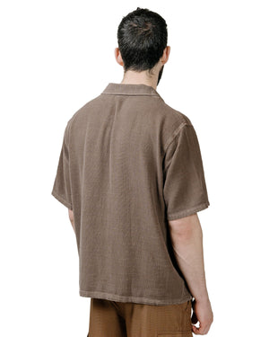 Our Legacy Elder Shirt Shortsleeve Brown Sparse Panama model back