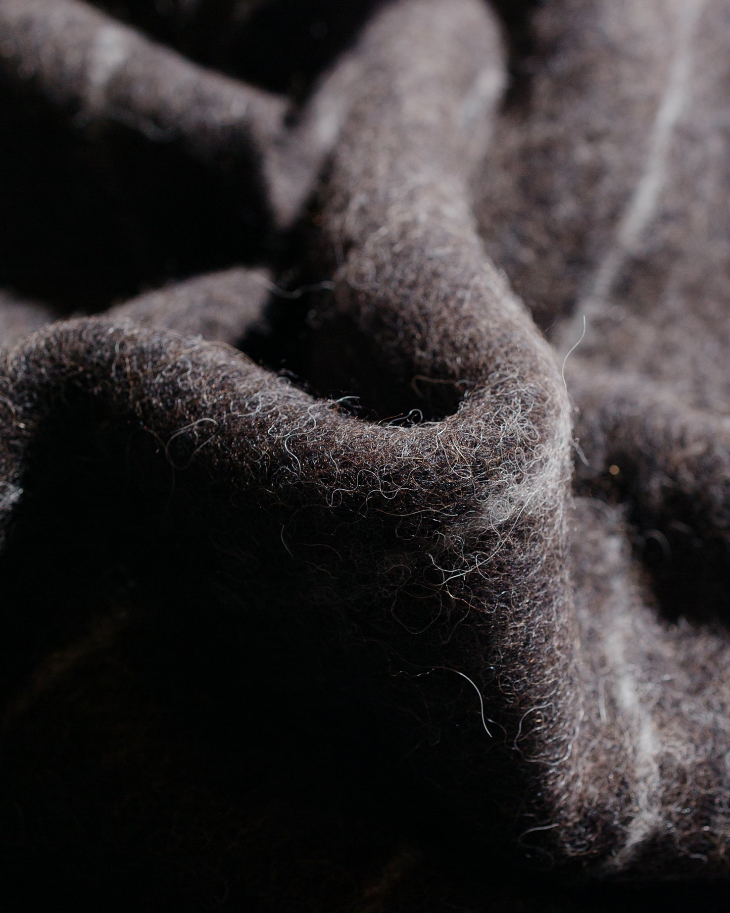 Our Legacy Estate Scarf Brown Pinstripe Fuzzy Alpaca