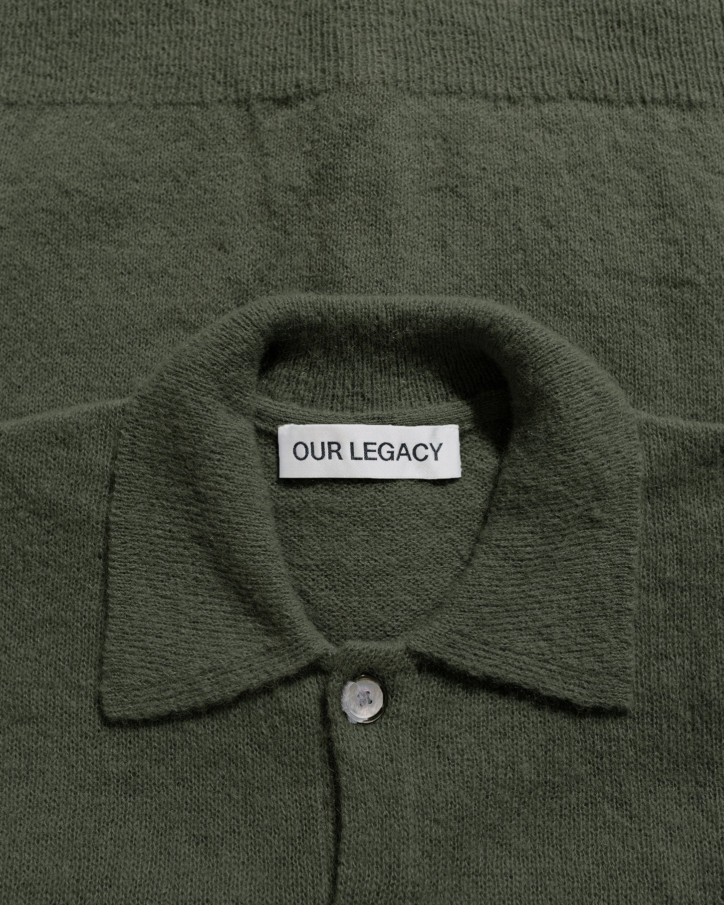 Our Legacy Evening Polo Moss Green Fuzzy Alpaca