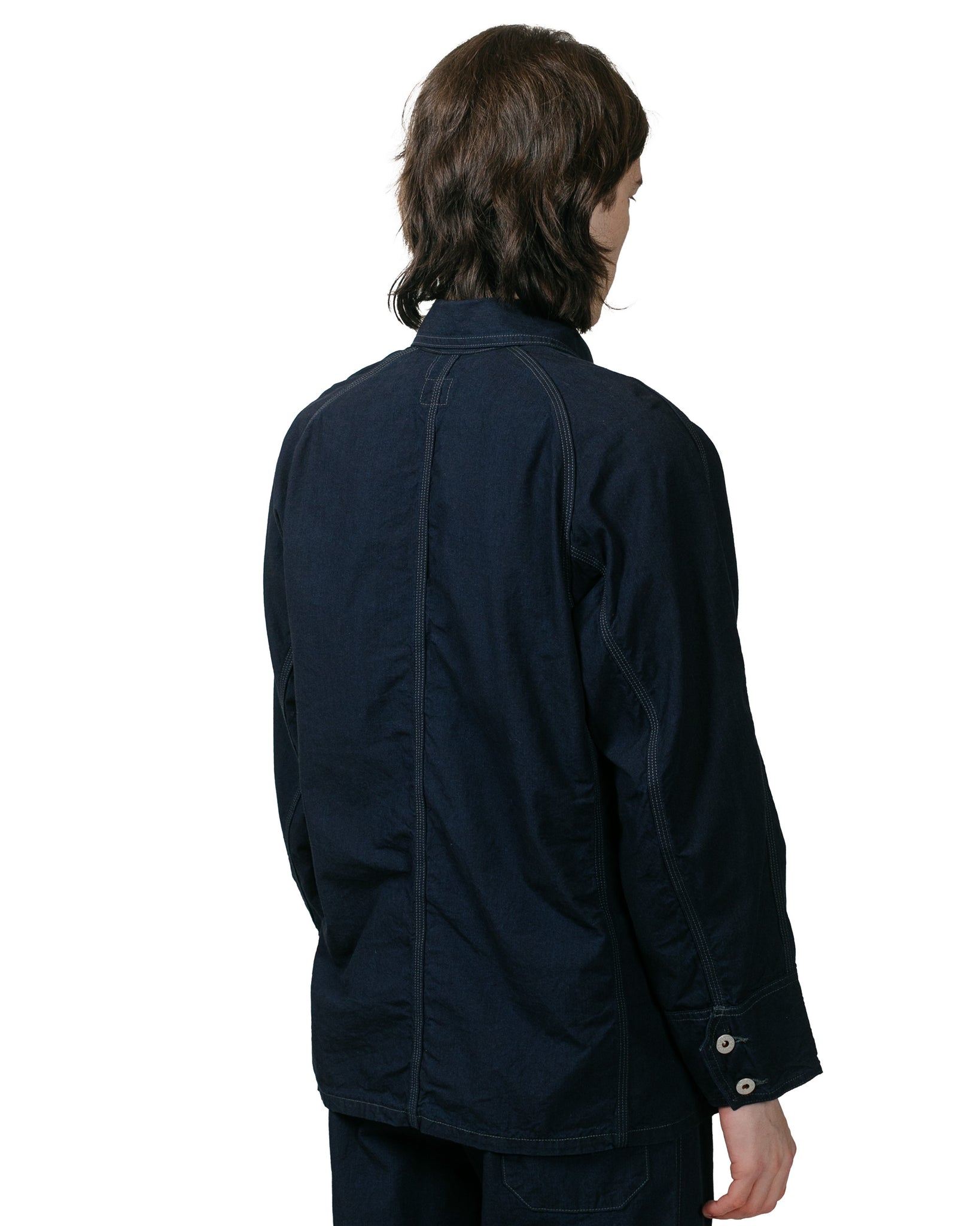 Post O'Alls Engineer's Jacket Vintage Sheeting Indigo model back